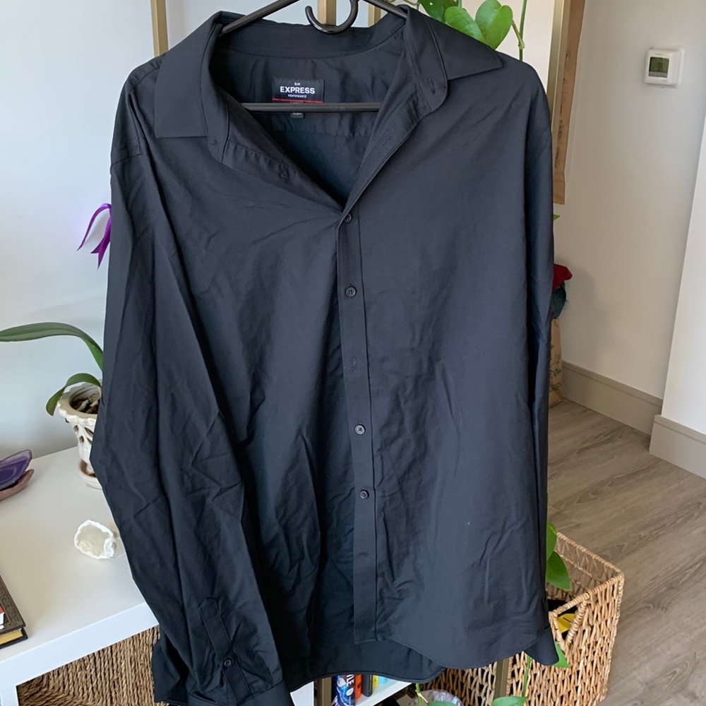 Mens black dress shirt